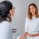 Female patient with eye doctor having a LASIK consult before surgery